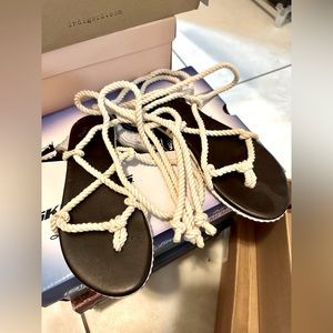 J. Crew Rope-tie Sandal, Leather upper, Synthetic outsole.